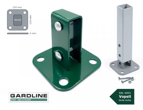 Talpa pentru stâlp 60x40 verde RAL6005