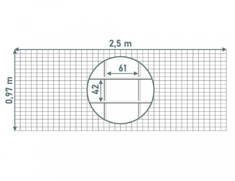 Сетка для габионов 42х61мм D-3,7мм 0,97х2,5м