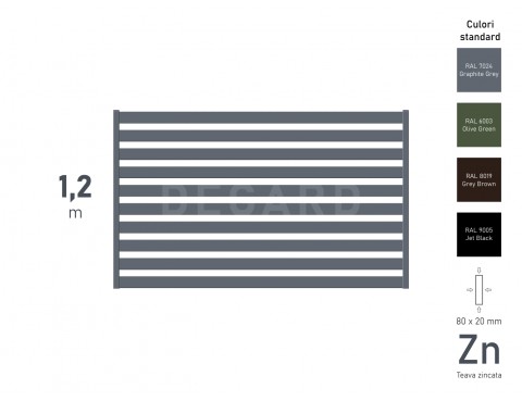 Panou gard ORIZONT 45 H-1,20m L-2,00m RAL 7024