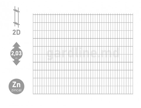 Panou gard zincat DUOS 2D Н-2,03m L-2,5m