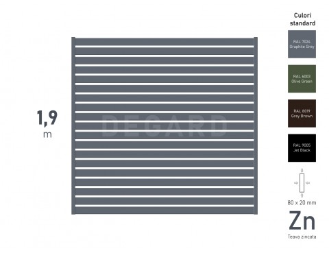 Panou gard ORIZONT 20 H-1,90m L-2,00m RAL 7024