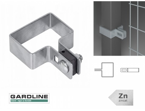 Colier zincat prindere panou capat pe stalp 60x40mm