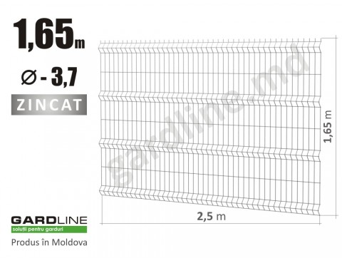 Panou gard bordurat zincat ЕСО Н-1,65m L-2,5m D-3,7mm