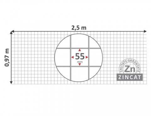 Сетка для габионов 55х55мм D-3,7мм 0,97х2,5м 