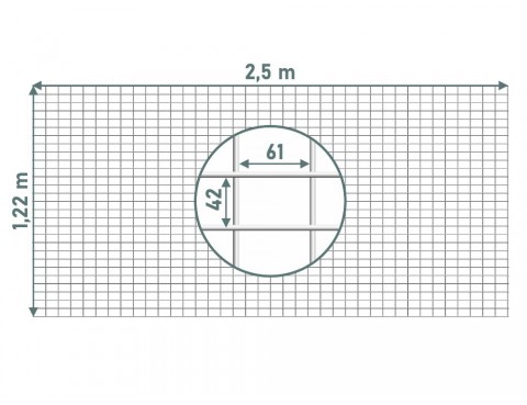 Сетка для габионов 42х61мм D-3,7мм 1,22х2,5м