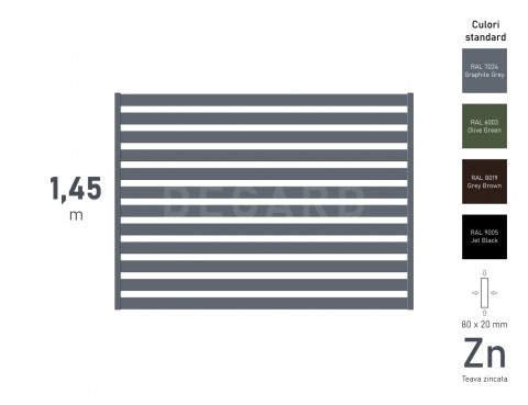 Panou gard ORIZONT 45 H-1,45m L-2,00m RAL 7024