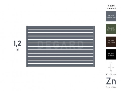 Panou gard ORIZONT 20 H-1,20m L-2,00m RAL 7024