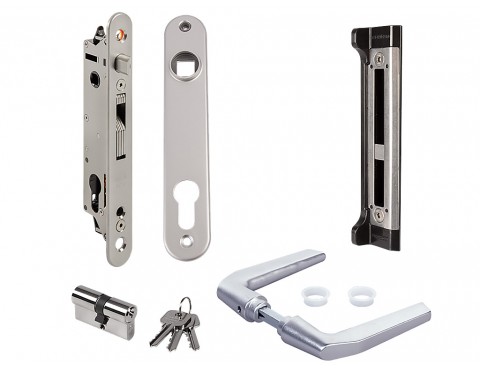 FORTYSET 40I MA – Set complet cu broască și plăcuță de închidere, destinat porților din oțel, aluminiu sau PVC
