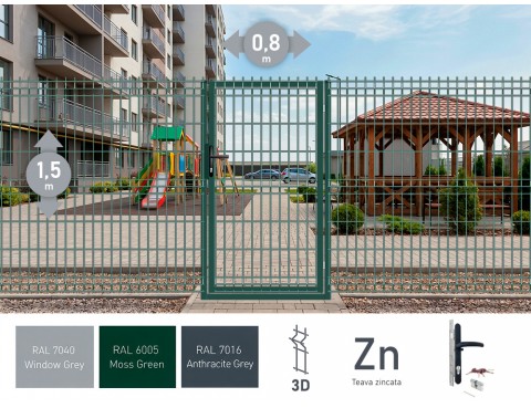 Poarta pietonala OPTIMA 3D Н-1,5m L-0,82m