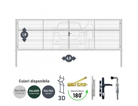 Poarta auto batanta OPTIMA 3D H-1,8m L-6,0m (D100)