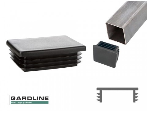 Capac intern pentru țeavă 80x40mm negru