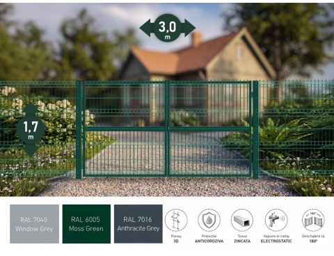 Poarta metalica batanta OPTIMA 3D H-1,7m L-3,0m