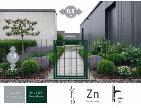Poarta pietonala OPTIMA 3D Н-1,0m L-0,82m