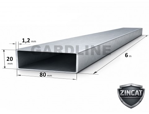 Țeavă profilată zincată 80×20×1,2mm