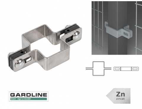 Colier zincat prindere panou pe stalp 60x40mm
