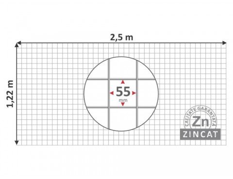 Сетка для габионов 55х55мм D-3,7мм 1,22х2,5м