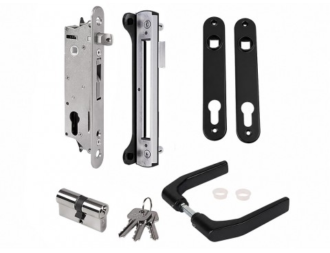 FIFTYSET 50S BA  – Set complet cu broască și plăcuță de închidere, destinat porților din oțel, aluminiu sau PVC