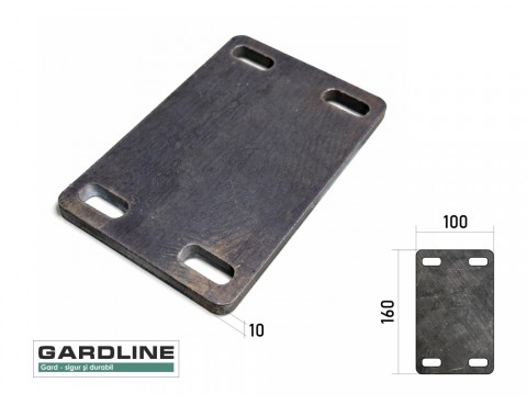 Talpa sudabila pentru stalp 100x160x10mm