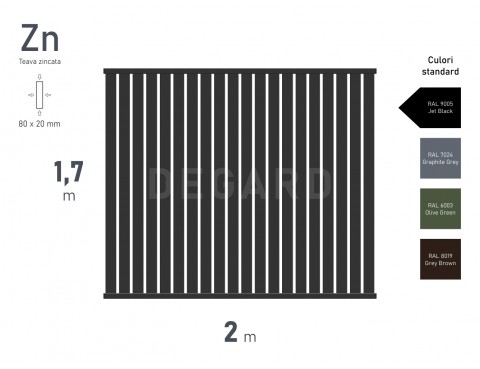 Panou gard VERTICAL 20 H-1,70m L-2,00m