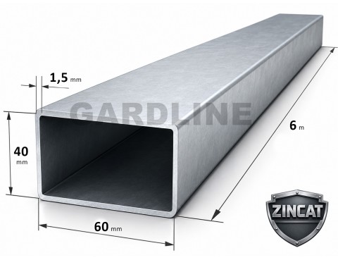 Țeavă profilată zincată 60×40×1,5mm